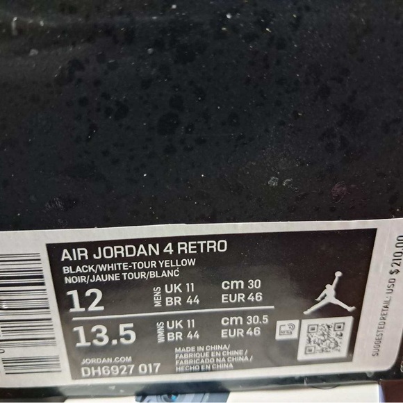 Nike Air Jordan 4 Retro Men’s 12 Black/white Tour yellow main image 8